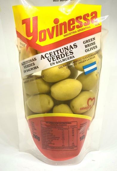 Aceitunas Verdes Yovinessa x 250 gr.