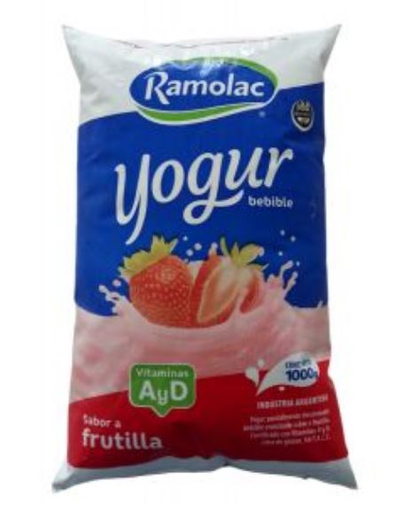 Yogur Sachet Frutilla Ramolac 1Lt